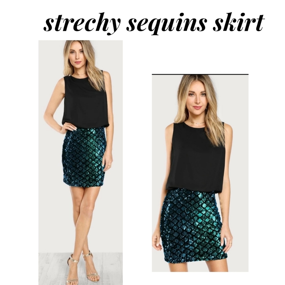 Mermaid style sequins strength skirt